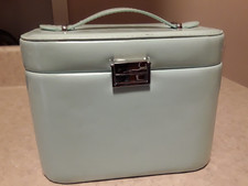 Blue Jewelry Travel Case 2 Tier With Handle