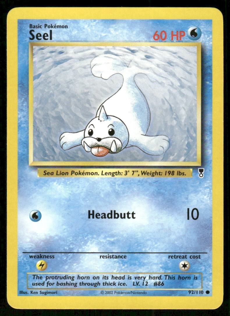 Pokemon Tcg Seel #92 Pokemon Legendary Collection NM