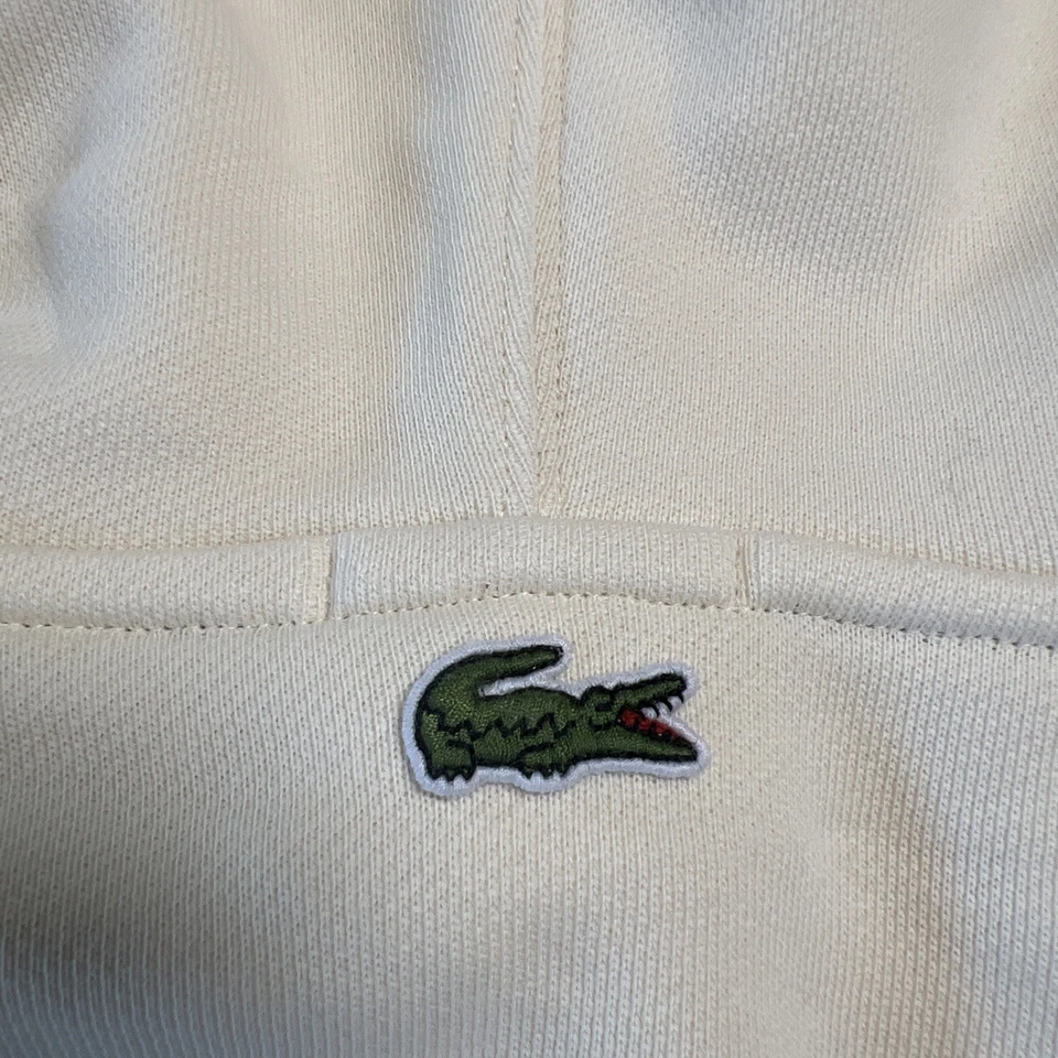 Lacoste Unisex Med Cotton Loose Fit Hoodie. Embroidered Logos. Heavyweight $155 - Image 4 of 4