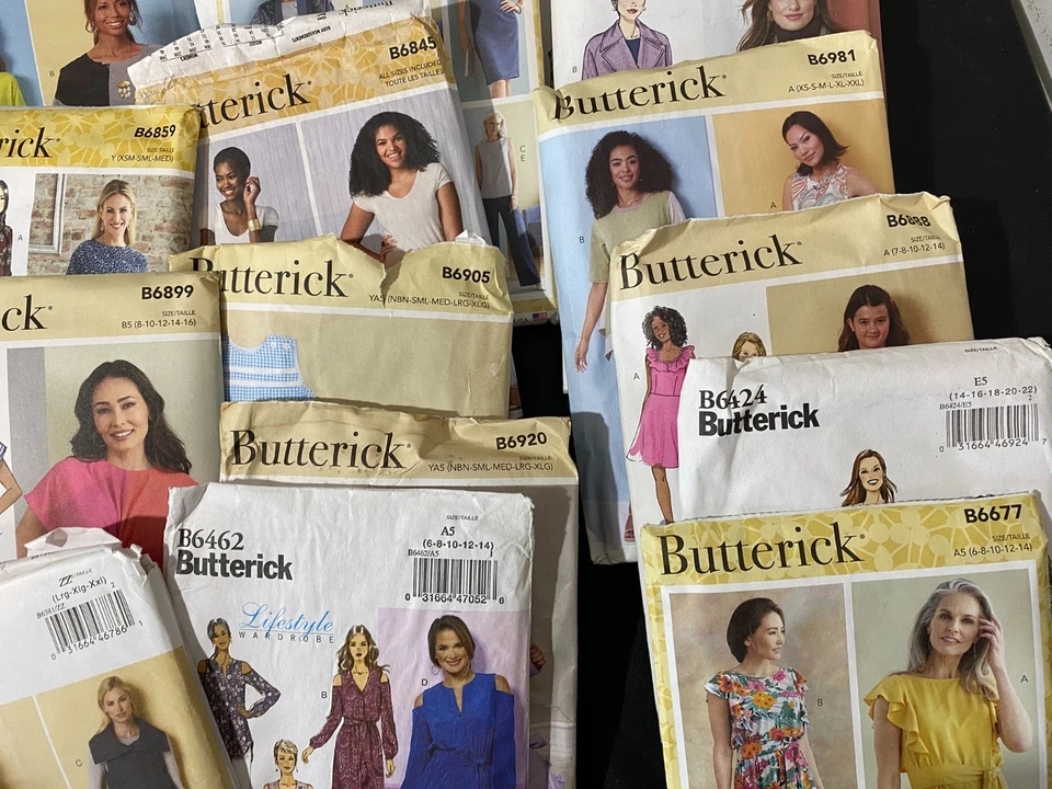 Lote de 50 patrones de costura SIN CORTAR ropa de mujer tallas mixtas patrón BUTTERICK Foto 4 de 4