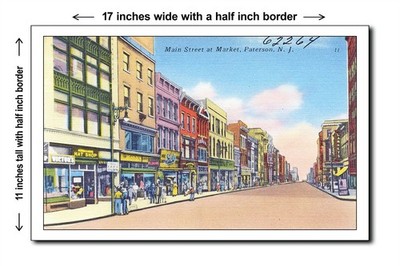 New Jersey 1940s - Main Street at Market, Paterson, N. J. - 11x17 Poster