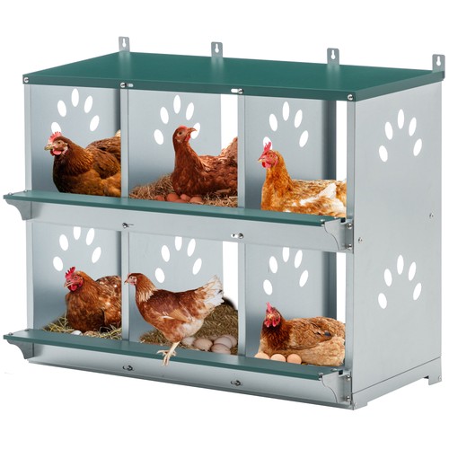 Chicken Nesting Boxes 3 Hole Metal Chicken Egg Laying Nesting Box With Perch - Picture 33 of 81