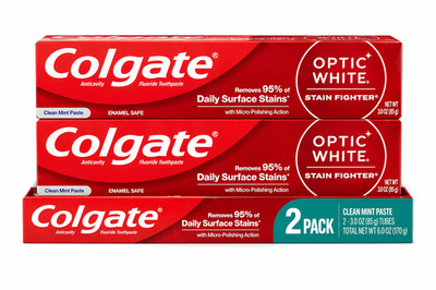 Colgate Optic White Stain Fighter 2Pack 3oz Whitening Clean Mint Toothpaste