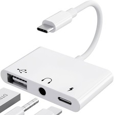 USB C to USB Adapter 3 in 1 USB C to 3.5mm Audio Adapter for iPad USB Adapter