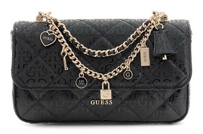 GUESS Libby Flap Crossbody Bag Umhängetasche Tasche Black schwarz Neu