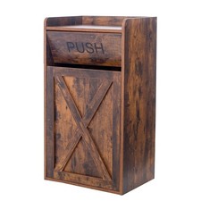 13 Gallons Tilt Out Trash Cabinet, Hidden Trash Can Cabinet Wooden Tilt Out Pet