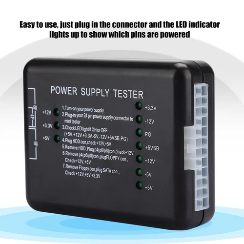 Netzteiltester Schwarz Abs Unterstützung Atx Mit Led-anzeige Licht Computer CHP