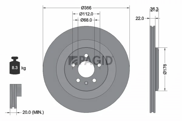 2x Disque De Frein PAGID Intérieur Ventilé Ø356mm Pour Audi A6 Avant 4G5 C7 4GD - Photo 1/1