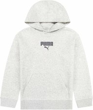 PUMA Boys Youth Fleece Pullover Hoodie Sweatshirt Grey Large 14/16 NWT