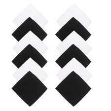 12 Pcs Suit Dress Pocket Square Black Squares for Men Decorative Handkerchief