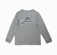 Vineyard Vines Boys Gray Long Sleeve Pocket Tee-Pima Cotton NWT