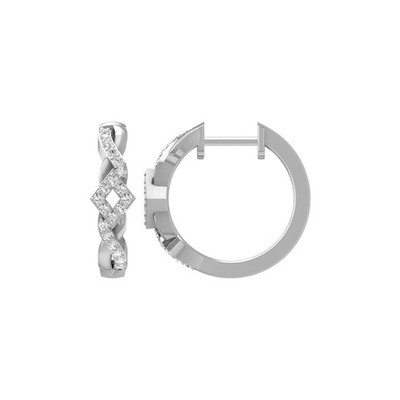 Sterling Silber Runde Lab Grown Diamant Creolen für Frauen