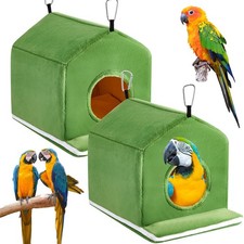 2 Pcs Winter Warm Birds Nest House Plush Snuggle Bird Bed for Cage Sleeping H...