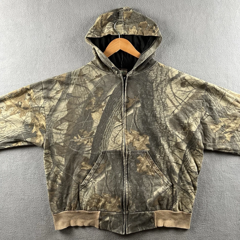 Sudadera con Capucha Ozark Trail De Colección Para Hombres XL Cremallera Completa Realtree Camuflaje Forrada Años 90 Camuflaje Foto 2 de 4