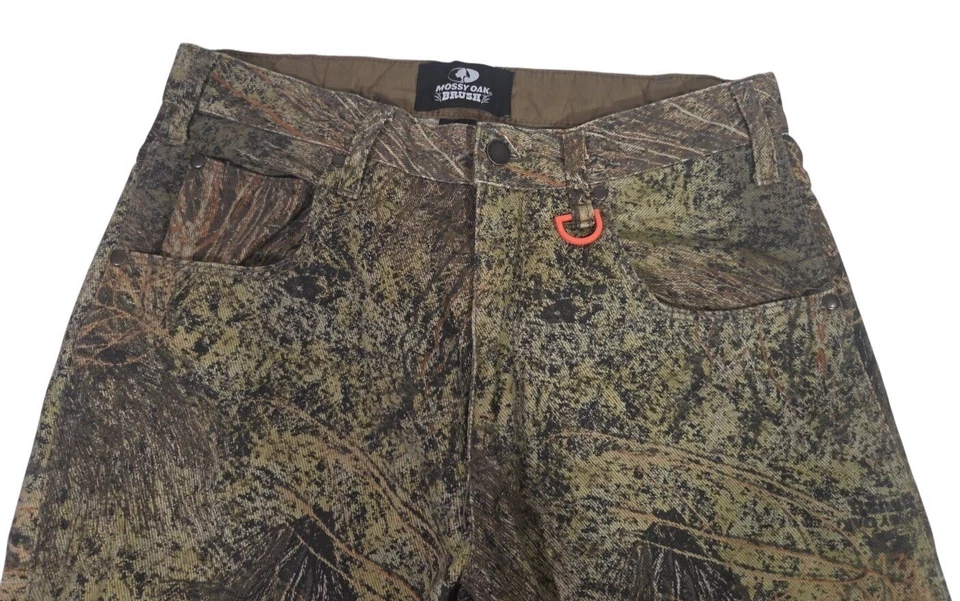 Calça reta camuflada Y2K Mossy Oak Brush real 30X31 caça explorador - Imagem 3 de 4