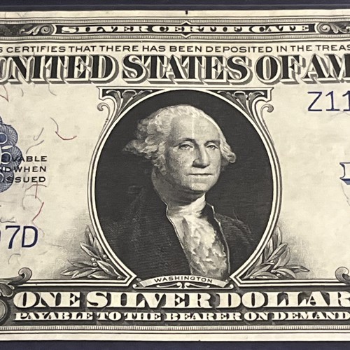 1923 $1 Silver Cert Fr. 238 Large Note Woods/White AU 55 Net Horse Blanket AU 55 - Picture 5 of 12