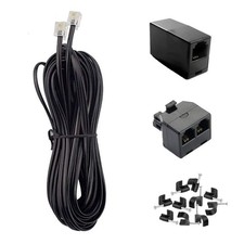 Cord 15FT, Landline Telephone Cable with RJ11 Plug, Includes Telephone Inline...
