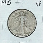 1945  WALKING LIBERTY SILVER HALF DOLLAR ~  VF ~NICE COIN ~90% SILVER