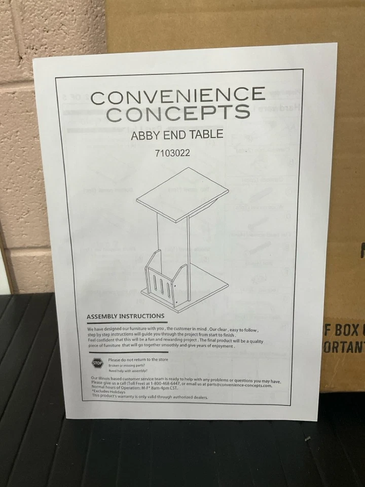 Convenience  Concepts Abby 11 In. C Shape Mahog End Table Great for Dorm/laptop! - Image 2 of 4