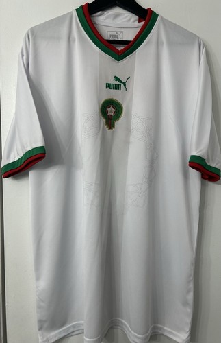 Vintage PUMA MOROCCO 2022/23 AWAY SOCCER JERSEY 7 Football White Size 2XL - Picture 3 of 6