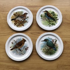Royal Vale Collector Plates Birds Set Of 4 Bone China Decorative Vintage