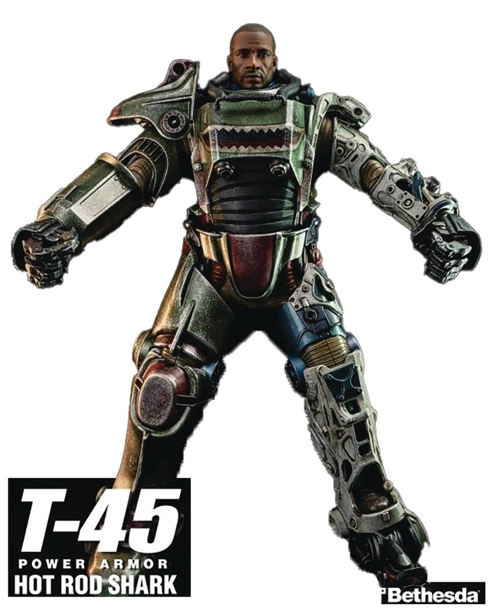 ThreeZero Fallout T-45 Hot Rod Shark Power Armor 1:6 Scale AF open