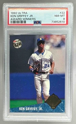 73852610 Ken Griffey Jr 1992 Fleer Ultra #22 Award Winners PSA 8