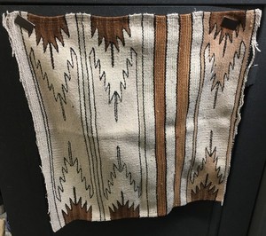 Vintage Wool Horse Desert Style Blanket Brown & White 28 Inches By 29 Inches