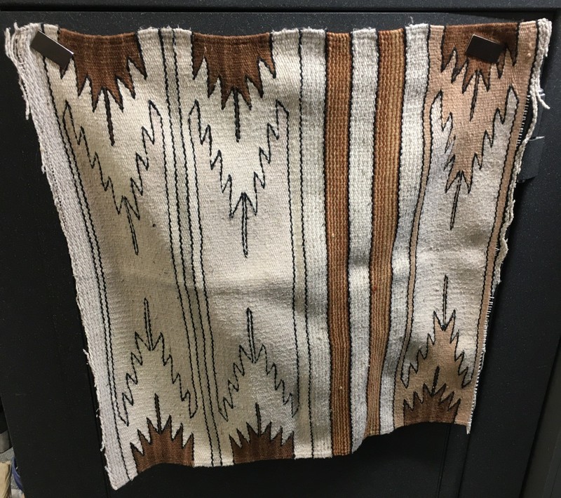 Vintage Wool Horse Desert Style Blanket Brown & White 28 Inches By 29 Inches