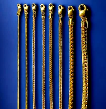14K Yellow Gold SOLID Franco Round Box Necklace Bracelet Chain 1mm-5mm 7"-30"