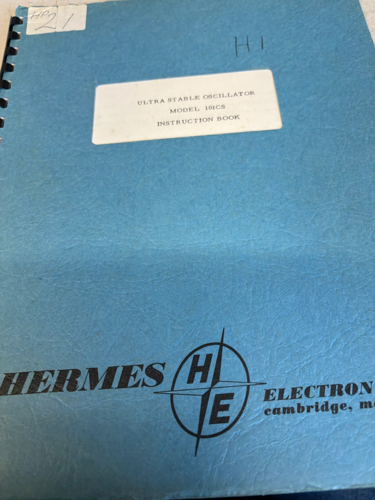 HERMES ELECTRONICS ULTRA STABLE OSCILLATOR 101CS MANUAL