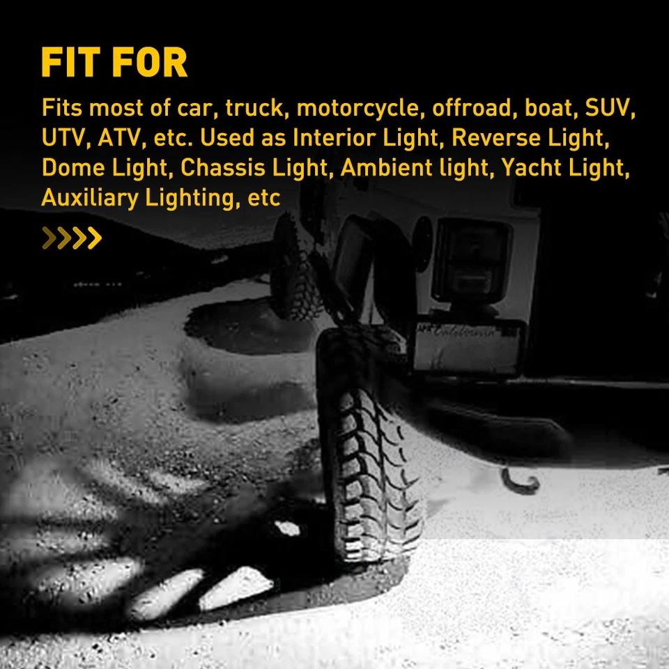 20X UnderBody 36LED Car Reverse Light Yacht White Motorcycle Truck Lamp Pickup - Image 2 of 4