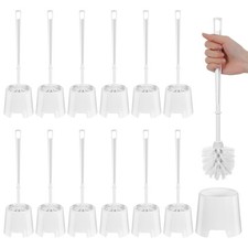 12sets toilet brush and holder set white disposable Toilet Bowl Brush and Pla...