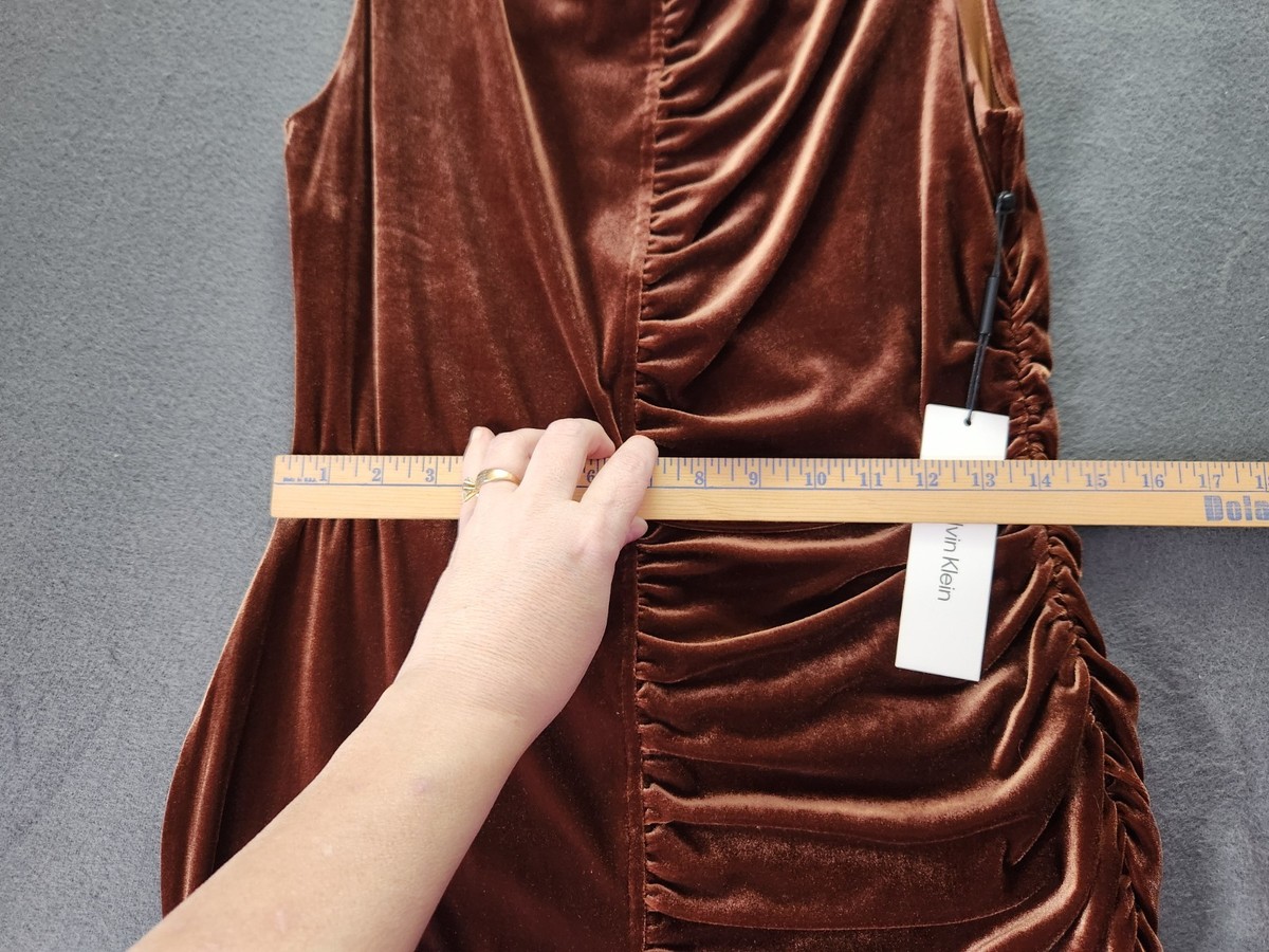 calvin klein brown velvet dress Tarna Brown Velvet Midi Dress With Bow Straps  Club L London