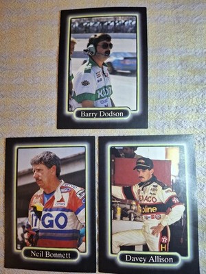 1990 nascar maxx cards neil bonnett 21/ davey allison 28/barry dodson 19 (b103)