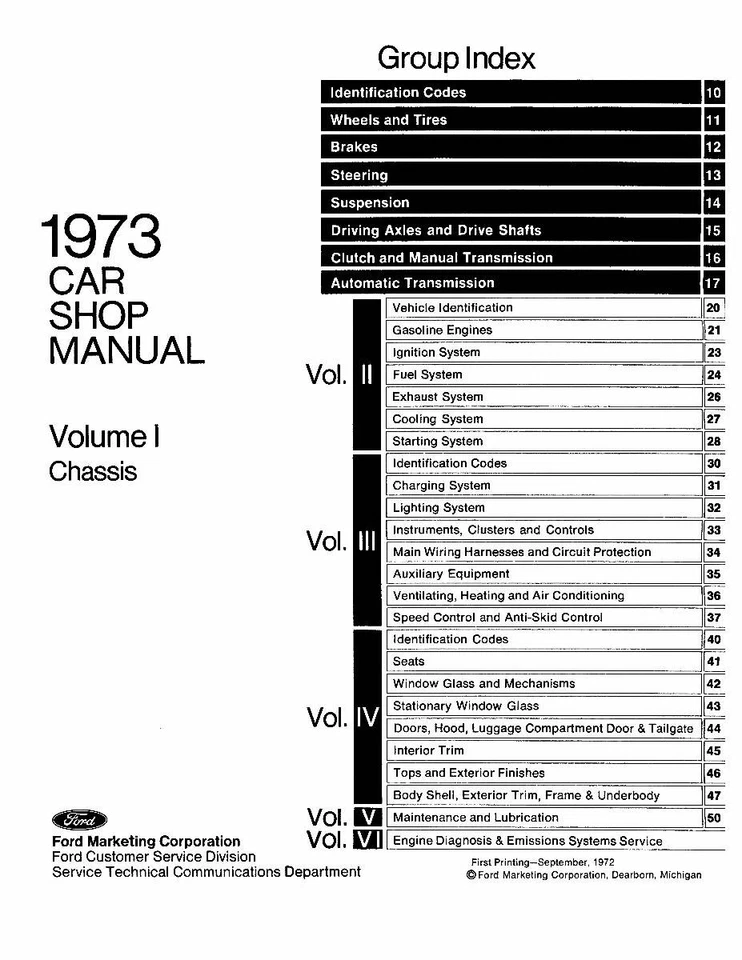 Manual de servicio para Ford 1973 y Lincoln y Mercury (5 vol) Foto 3 de 4