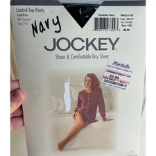 Vintage 2000 Jockey NEW Womens Navy Control Top Pantyhose in Medium Tall