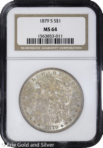 1879-S REV 78 SOLID+ GEM BU MS MORGAN SILVER DOLLAR DC123 FROM