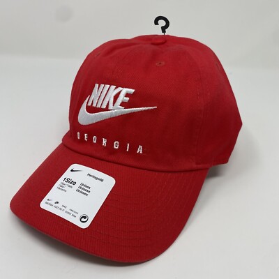 Nike Georgia Bulldogs Hat Heritage86 Red Sideline Strapback Cap Adjustable  UGA