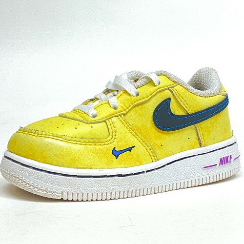 Nike Air Force 1 Peace Love Basketball Shoes Yellow DC7321-700 Toddler Size 7C | eBay