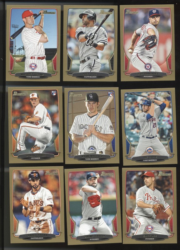 2013 Lot Of 18 Bowman Baseball Gold Cards. Gonzalez, Bundy, Moustakas, Holt ++++