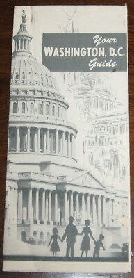 Vintage 1955 ''Your'' Guide to Washington DC Map -K.M Birkhead -K.R. Harding 1955