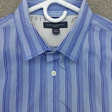 Banana Republic Shirt Mens Large 16-16.5 Slim Blue Stripe Button Up Long Sleeve 