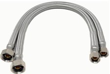 24 inch Steel-Flex Braided Faucet Connector, 1/2 Inch FIP x 3/8 Inch Compression