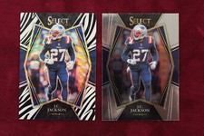 2021 Select Zebra Prizm Premier Level JC Jackson SSP!!! with base card Patriots