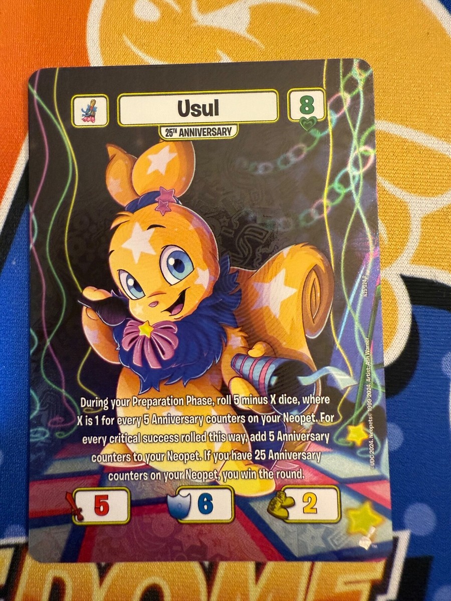 Neopets Battledome TCG 25th Anniversary TEXTURED FOIL 25th Anniversary Usul