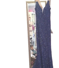 New Beauty Pageant Dreamy Sparkle Glitter Blue Prom Dress Bridesmaid Gown Formal
