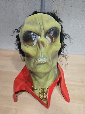 Halloween Illusive Concepts Disco Alien Mask 1999 Broccoli Hair Curly Collar ''M''