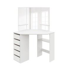 Modern Dressing Table Makeup Desk with Mirror Drawers Stool Bedroom Vanity Set