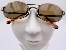 Vintage Claiborne Antique Gold Metal Oval Sunglasses Frames